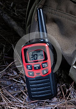 GMRS walkie talkie with a backpack