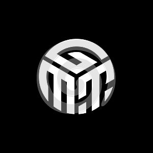 GMT letter logo design on black background. GMT creative initials letter logo concept. GMT letter design