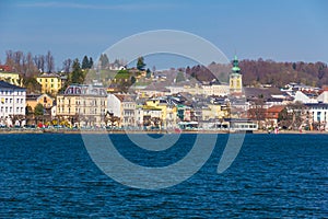 Gmunden town with castle Ort, Austria, Europe photo