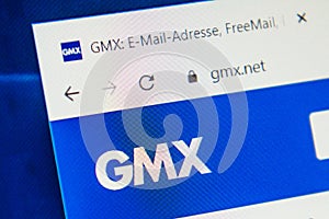 Gmx.net Web Site. Selective focus.