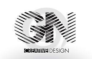 GN G N Lines Letter Design with Creative Elegant Zebra