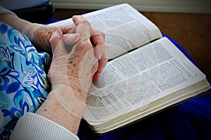 Gnarly Saintly Hands on Bible