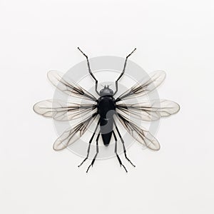 Gnat In The Style Of Georgia O\'keeffe: White Background Artwork