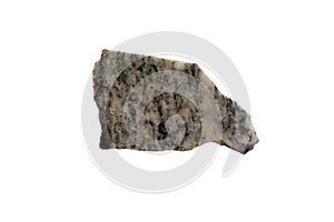 Gneiss rock isolated on white background.