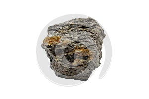 Gneiss rock isolated on white background. photo