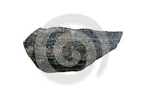 Gneiss rock stone isolated on a white background.