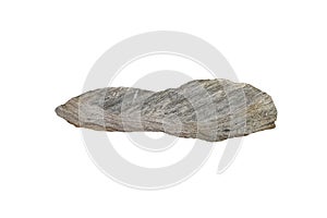 Gneiss rock stone isolated on white background. a metamorphic version of granite.