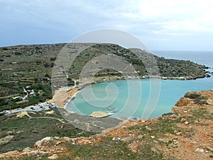 Gnejna Beach as Seen From Ta Lippija Watch Tower