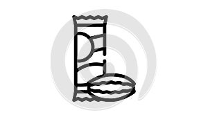 gnocchetti sardi pasta line icon animation