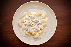 Gnocchi with cheese