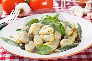 Gnocchi di patata with pesto sauce