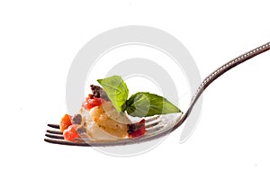 Gnocchi on fork