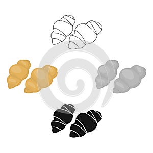 Gnocchi pasta icon in cartoon,black style isolated on white background. Types of pasta symbol stock vector illustration.
