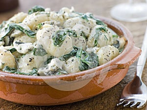 Gnocchi and Spinach with a Gorgonzola Cream Sauce photo