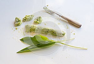 Gnocchi with wild garlic is Prepared