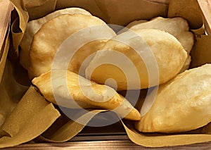 Gnocco Fritto Crescentine. Traditional Italian cuisine. Substitute for bread made with fried dough photo