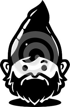 Gnome - black and white isolated icon - vector illustration