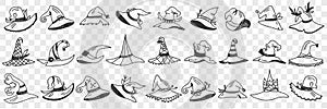 Gnome cap styles doodle set