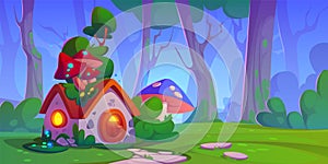 Gnome house in summer forest