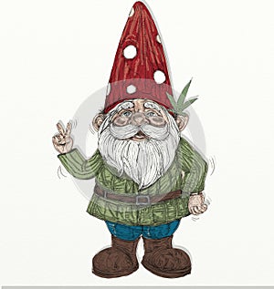 Gnome with marijuana sheet