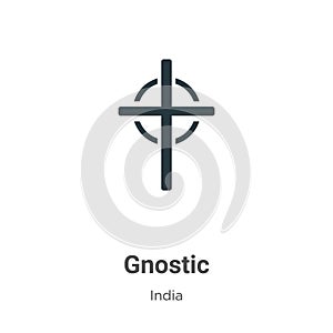 Gnostic vector icon on white background. Flat vector gnostic icon symbol sign from modern india collection for mobile concept and