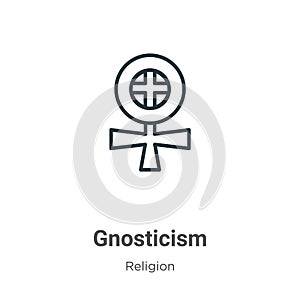 Gnosticism outline vector icon. Thin line black gnosticism icon, flat vector simple element illustration from editable religion
