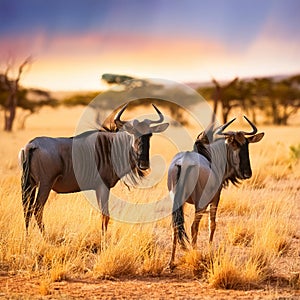 gnu antelopes, AI generated