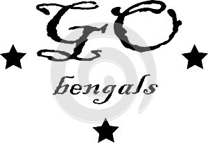 GO bengals jpg image with SVG Cutfile for Cricut and Silhouette