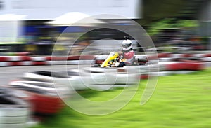 Go cart cars at the start line