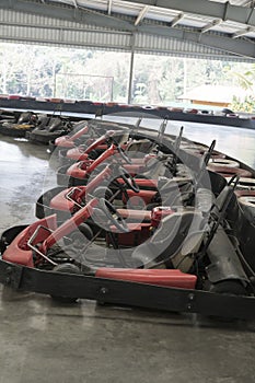 Go-cart in indoor stadium