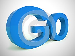Go concept icon means start or continue the launch - 3d illustration