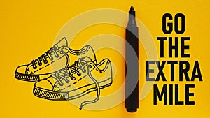 Go the extra mile is shown using the text