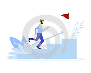 Go forward people. Flat design. Flat icon with go forward people