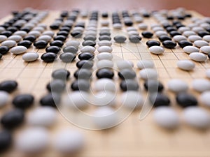 Go (Game) Playing Field Close-up