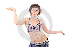 Go-go dancer in extended pose