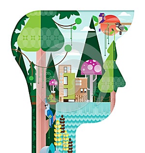 Go green Concept Vector-Eco friendly