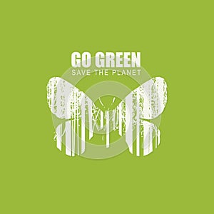 Go green eco poster concept. Save the planet
