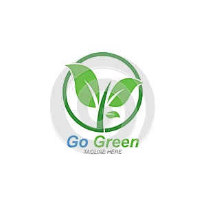 Go Green,Eco Tree Leaf Logo Template