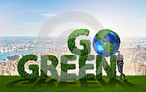 The go green environmental concept with letters