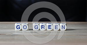 Go green lifestyle word cubes