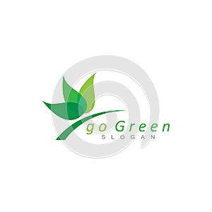 go Green Logo desig template vector.