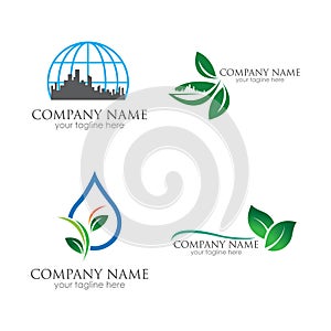 go green logo symbol vector illustration design template