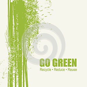 Go Green Recycle Reduce Reuse Eco Poster Concept