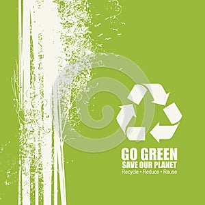 Go Green Recycle Reduce Reuse Eco Poster Concept