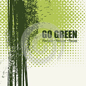 Go Green Recycle Reduce Reuse Eco Poster Concept