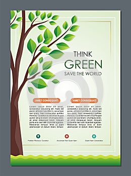 Go Green, Save Nature Flyer, Banner or Brochure