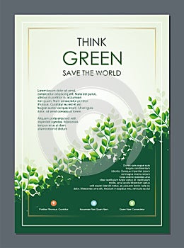 Andare verde salva natura volantino formato pubblicitario destinato principalmente all'uso sui siti web O opuscolo 