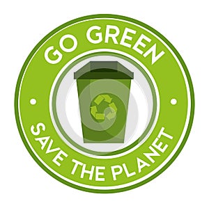 go green save the planet icon recycle