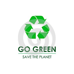 Go Green Save the Planet Recycling Concept Vector