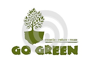 Go Green. Tree logo concept design